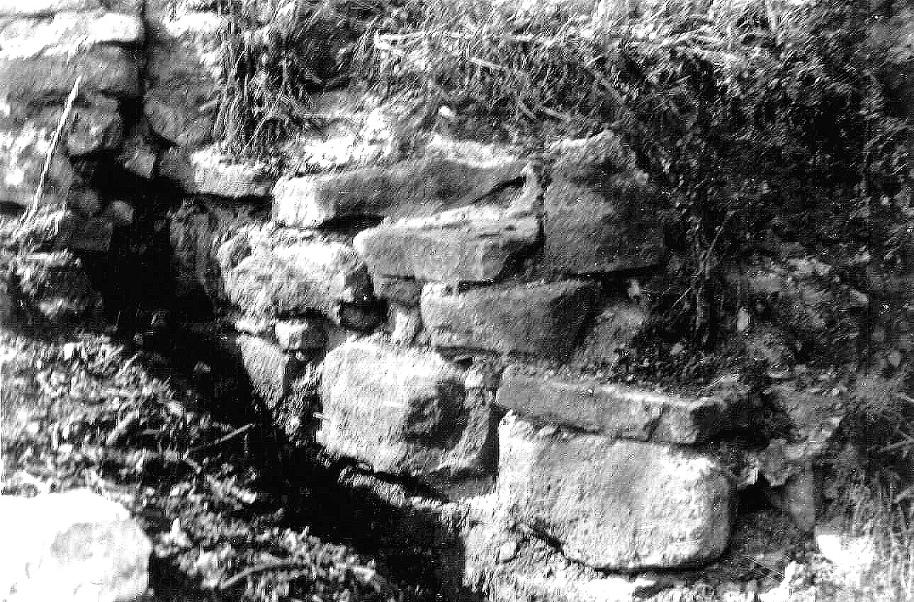 Замкова гора. Фрагмент південного оборонного муру,  виявлений у 1967 р. О. М. Годованюк.